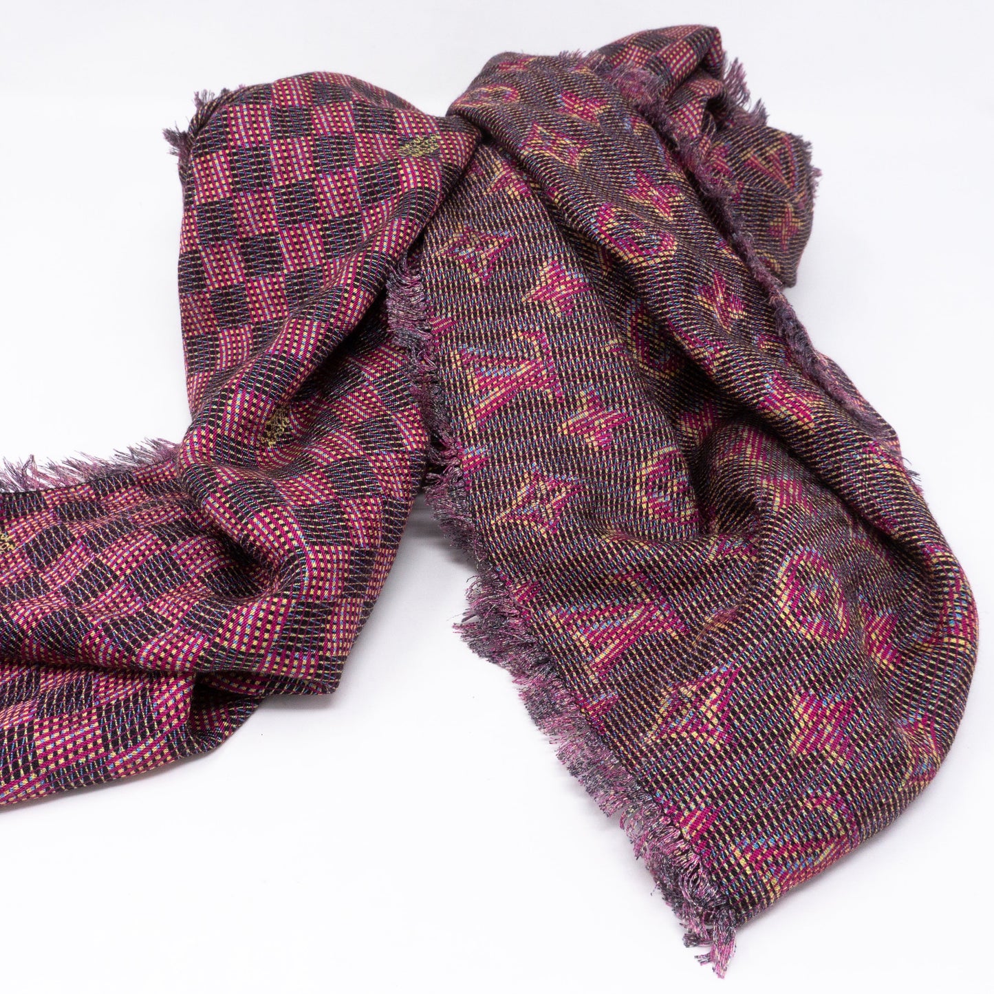 Louis-vuitton Monogram Damier Shawl Pop Pink