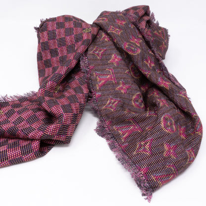 Louis-vuitton Monogram Damier Shawl Pop Pink