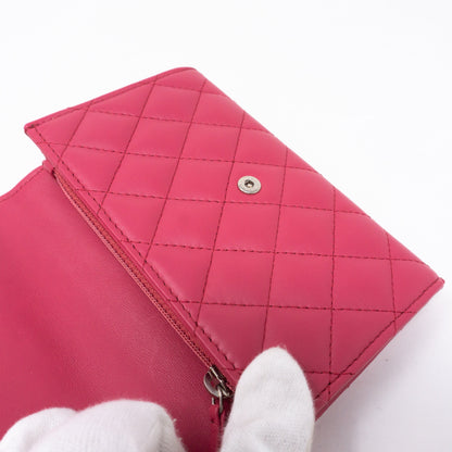 Medium Classic Flap Wallet Pink Leather