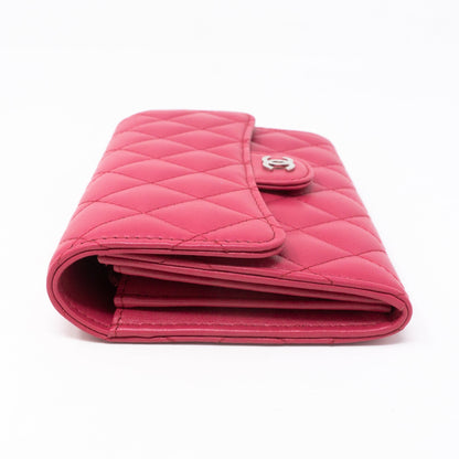 Medium Classic Flap Wallet Pink Leather