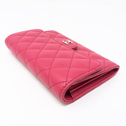 Medium Classic Flap Wallet Pink Leather