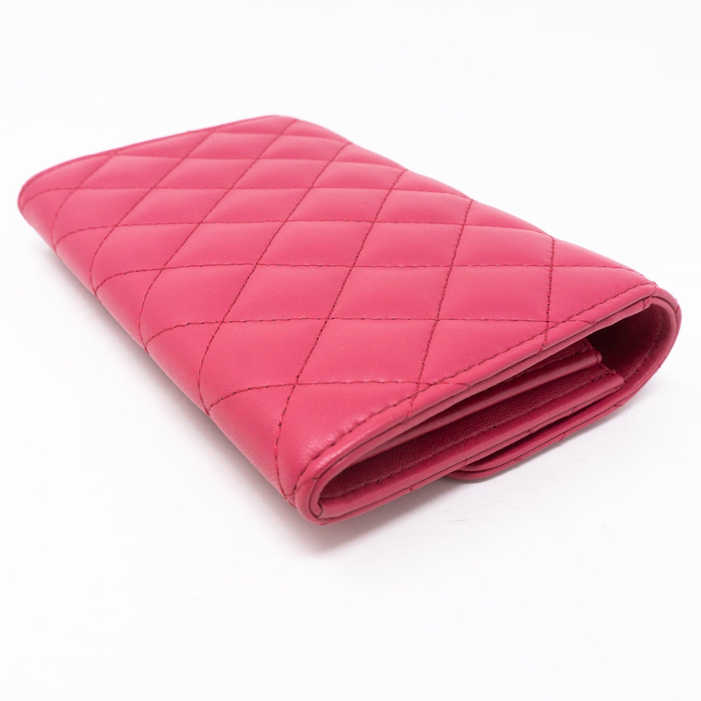 Medium Classic Flap Wallet Pink Leather