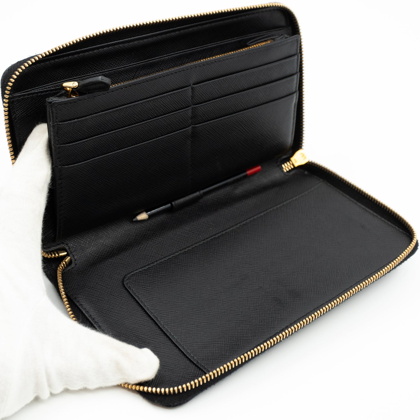 Organizer Wallet Black Saffiano