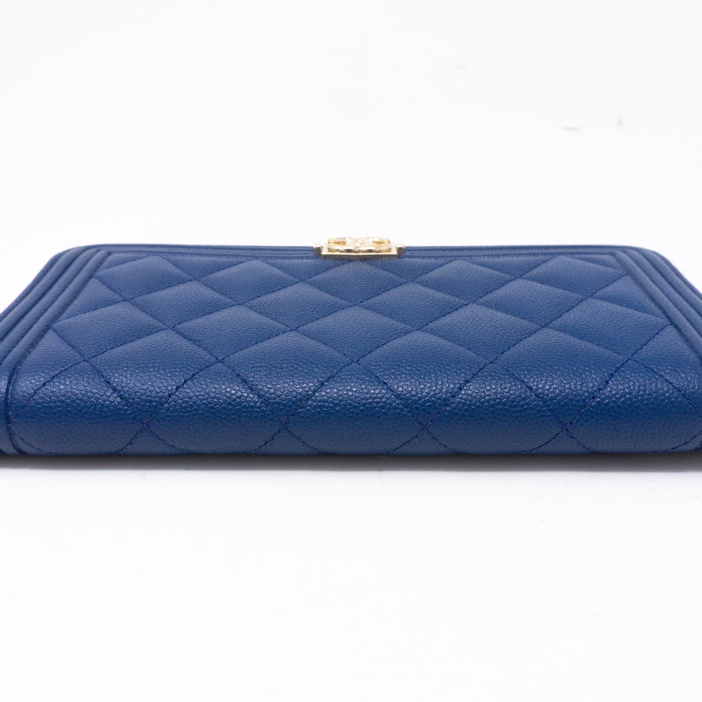 Boy Chanel Zip Around Wallet Blue Caviar