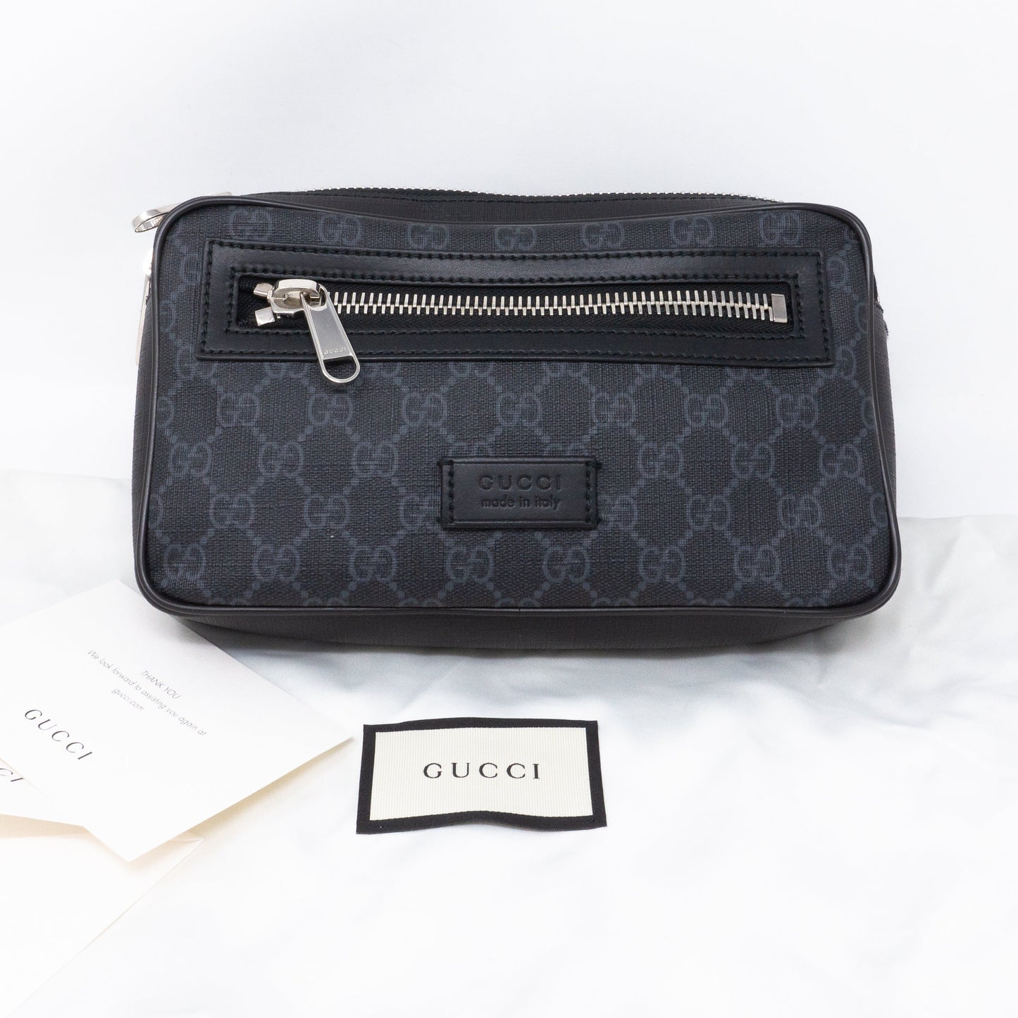 GG Supreme Black Belt Bag