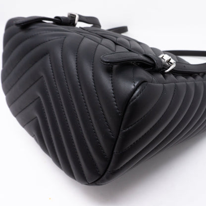 Urban Spirit Backpack Black Chevron Quilted Leather