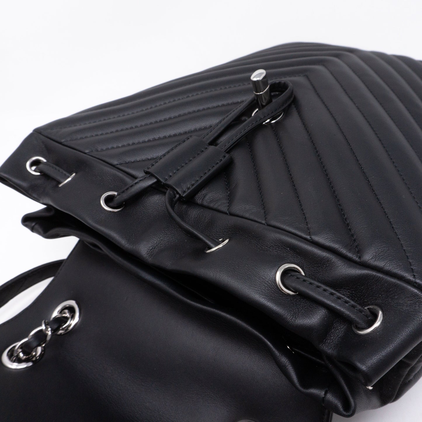 Urban Spirit Backpack Black Chevron Quilted Leather