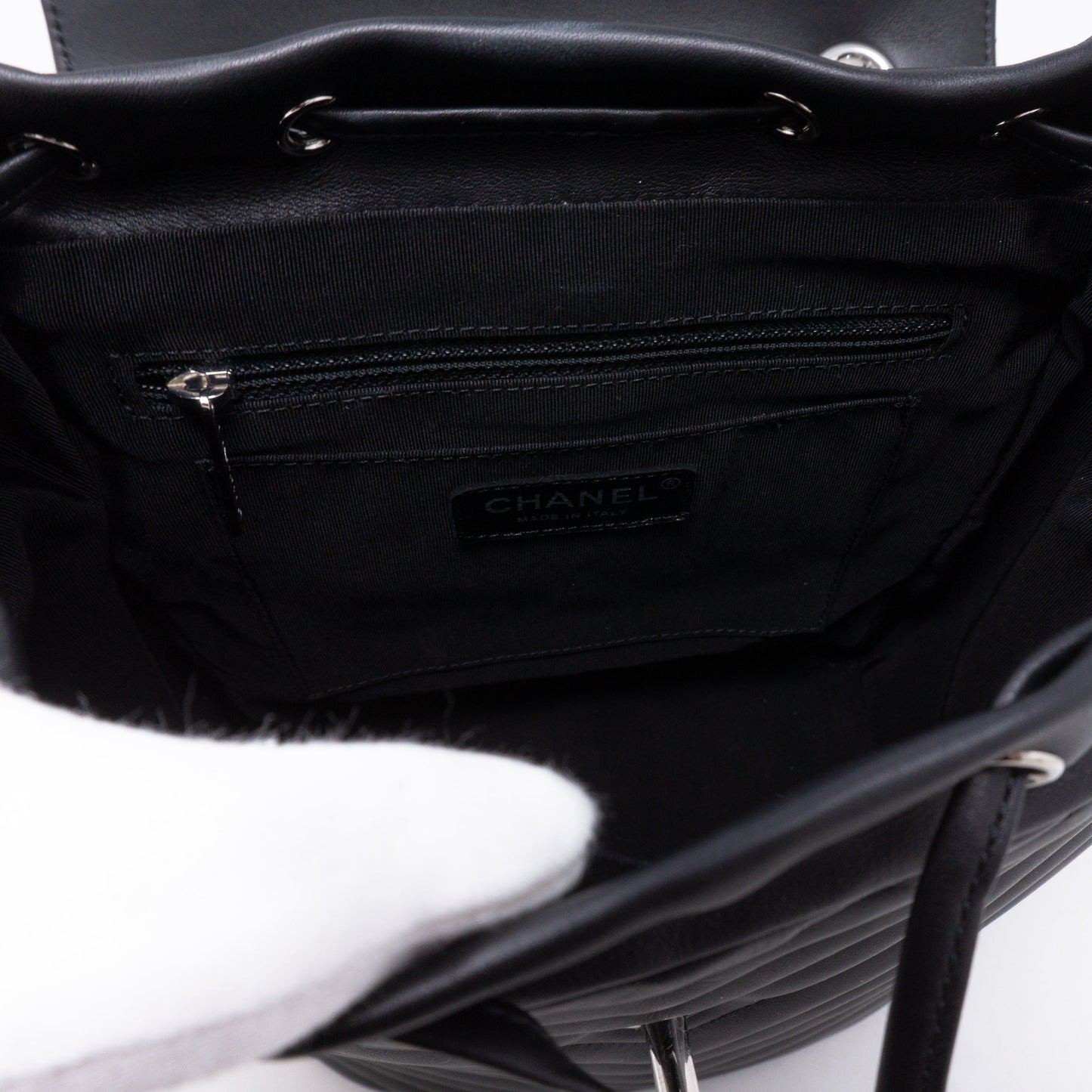 Urban Spirit Backpack Black Chevron Quilted Leather