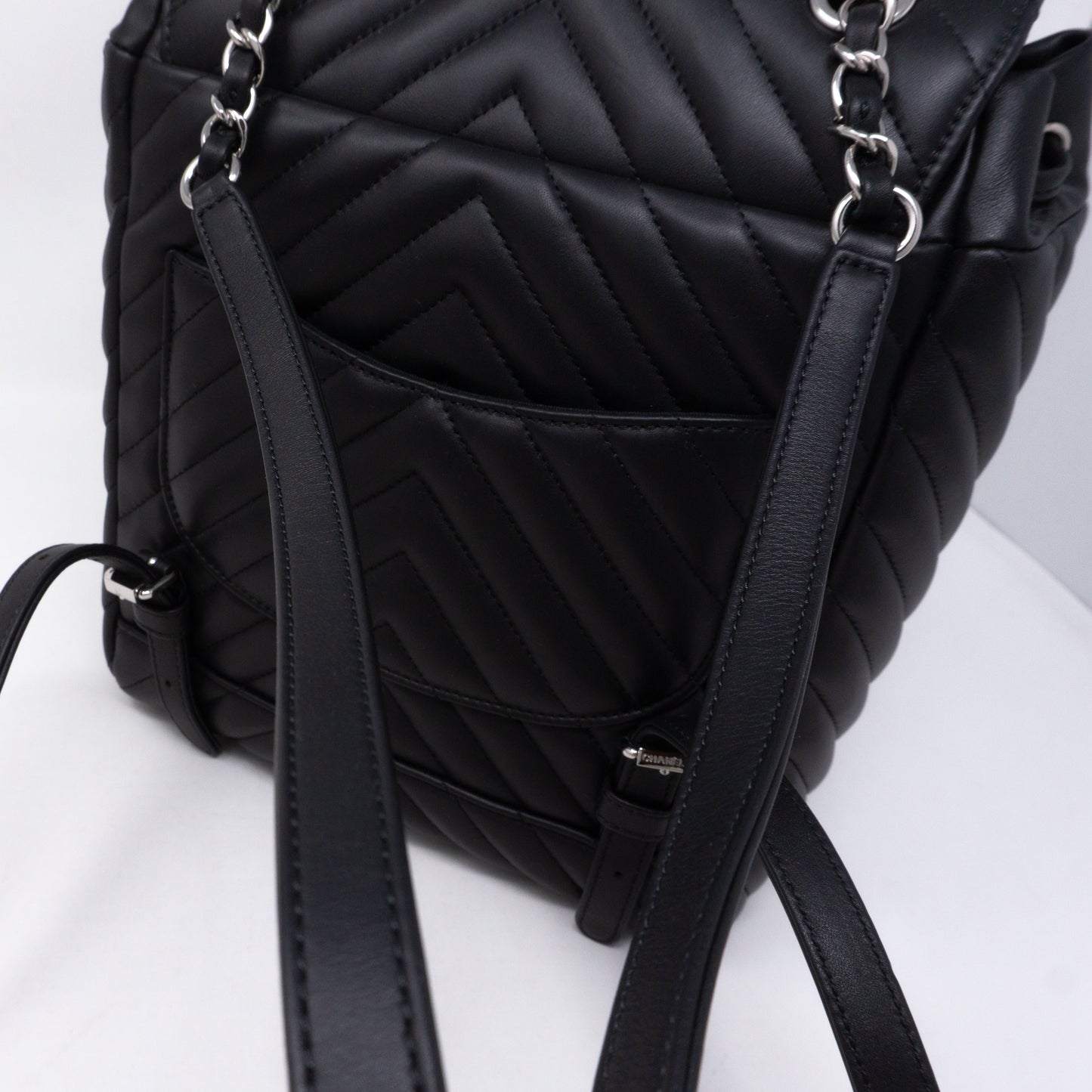 Urban Spirit Backpack Black Chevron Quilted Leather