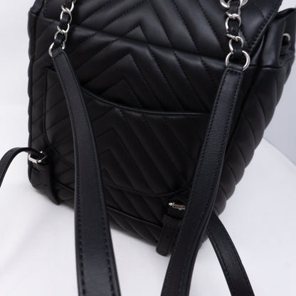 Urban Spirit Backpack Black Chevron Quilted Leather
