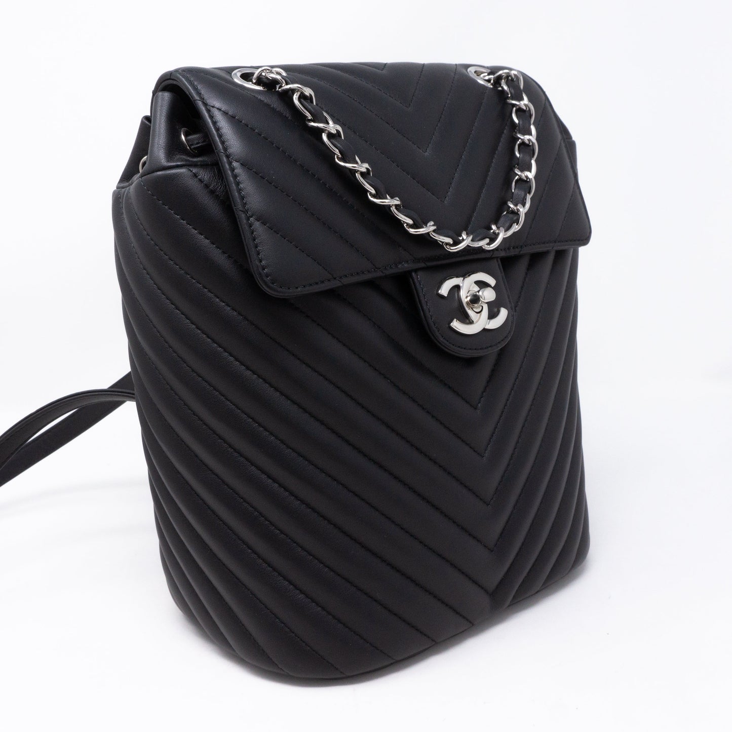 Urban Spirit Backpack Black Chevron Quilted Leather