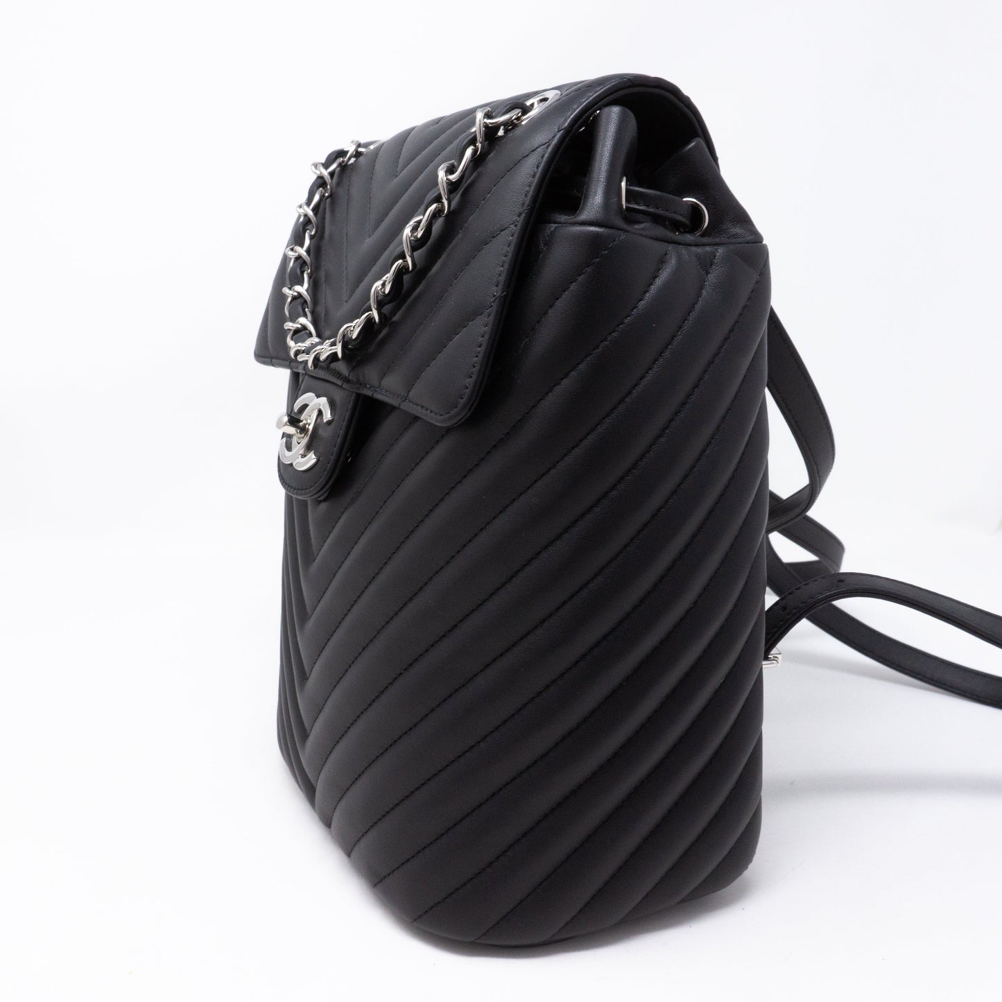 Urban Spirit Backpack Black Chevron Quilted Leather