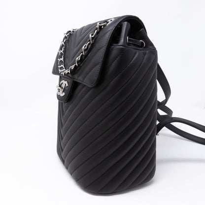 Urban Spirit Backpack Black Chevron Quilted Leather