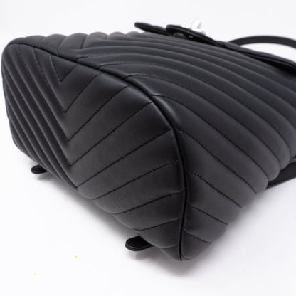 Urban Spirit Backpack Black Chevron Quilted Leather