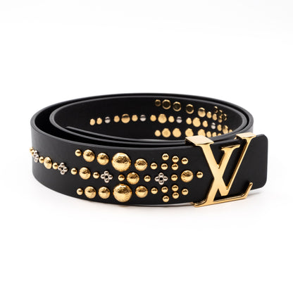 Louis-vuitton Initiales Studded Belt 85 cm Black Leather