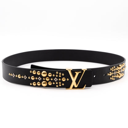 Louis-vuitton Initiales Studded Belt 85 cm Black Leather