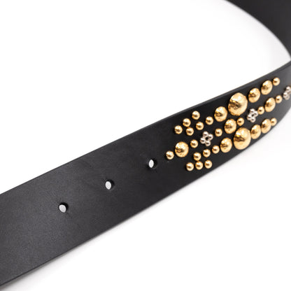 Louis-vuitton Initiales Studded Belt 85 cm Black Leather