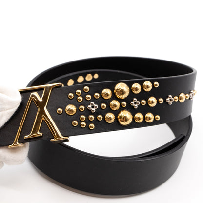 Louis-vuitton Initiales Studded Belt 85 cm Black Leather