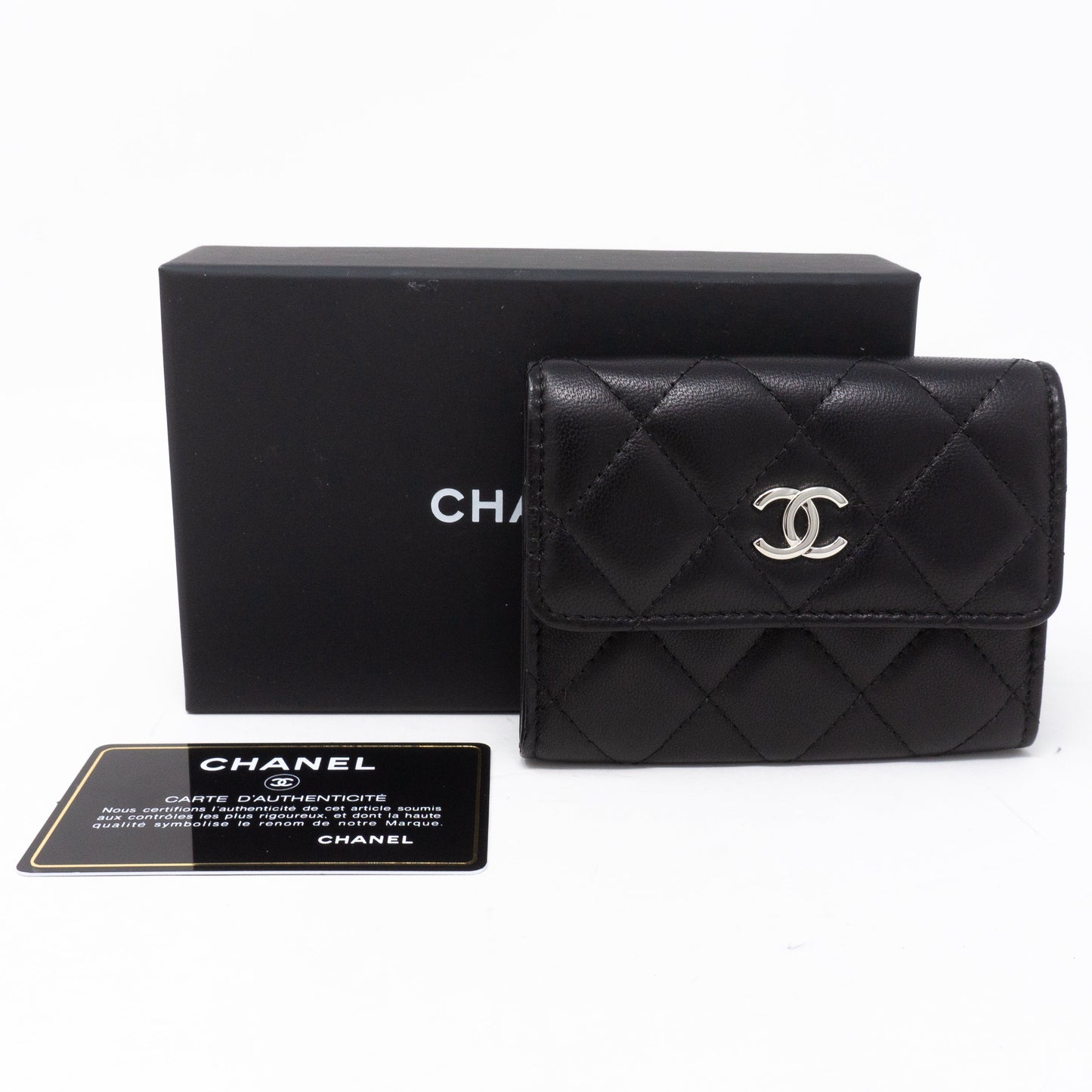 Classic Flap  Case Large Black Lambskin