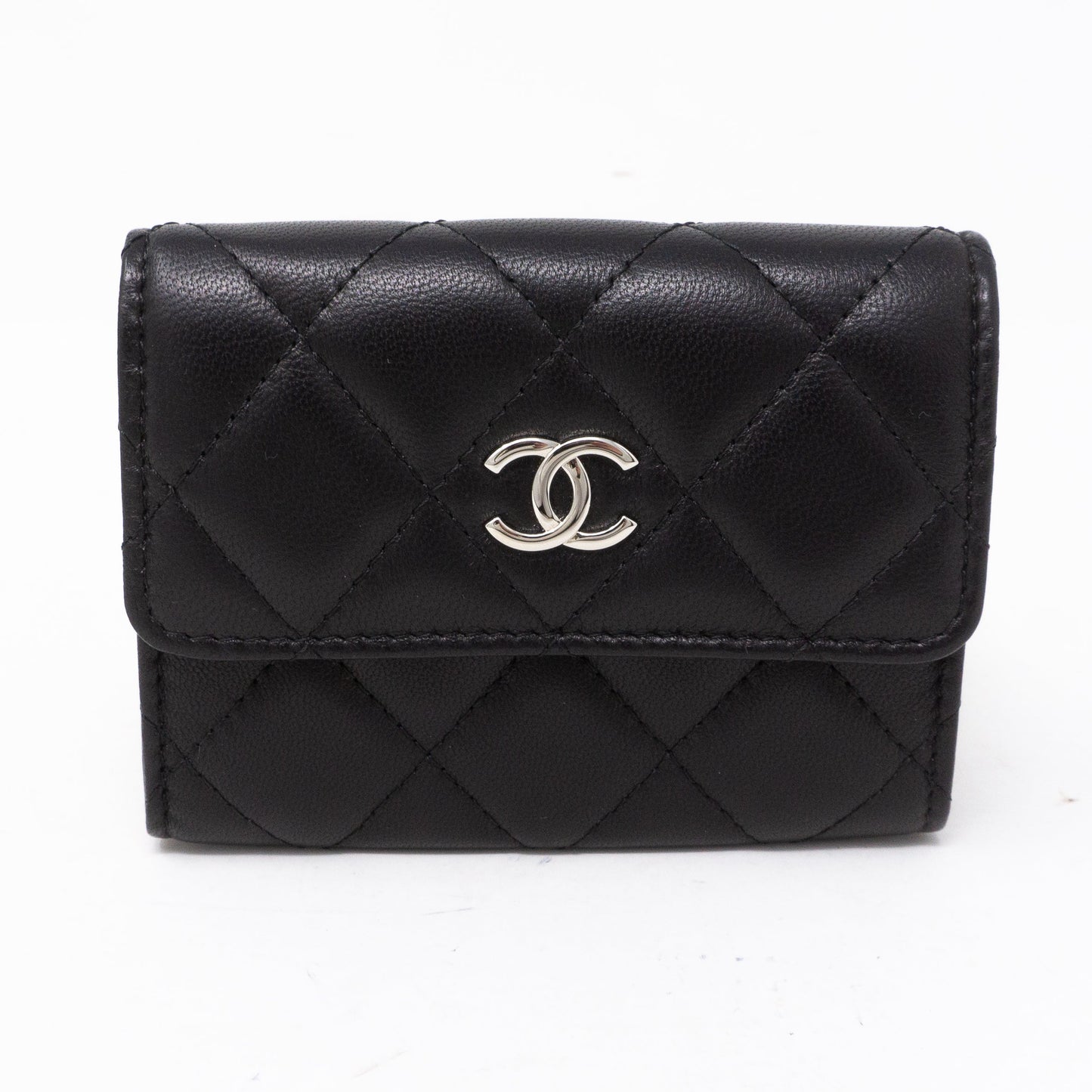 Classic Flap  Case Large Black Lambskin