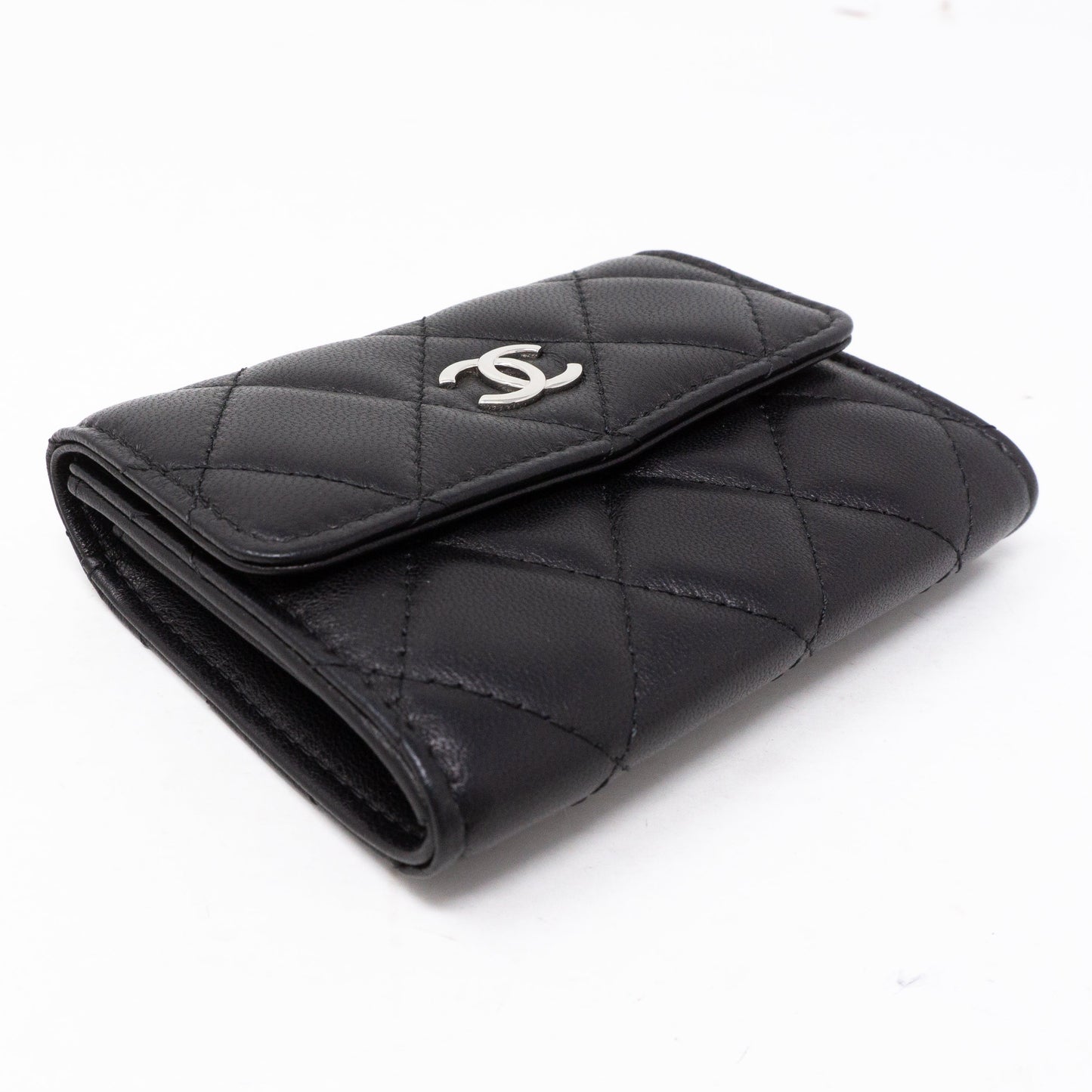 Classic Flap  Case Large Black Lambskin