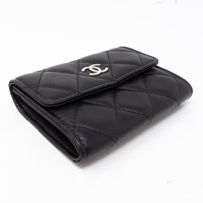 Classic Flap  Case Large Black Lambskin