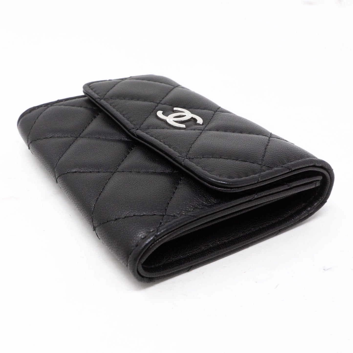 Classic Flap  Case Large Black Lambskin