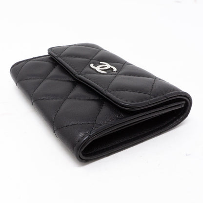 Classic Flap  Case Large Black Lambskin