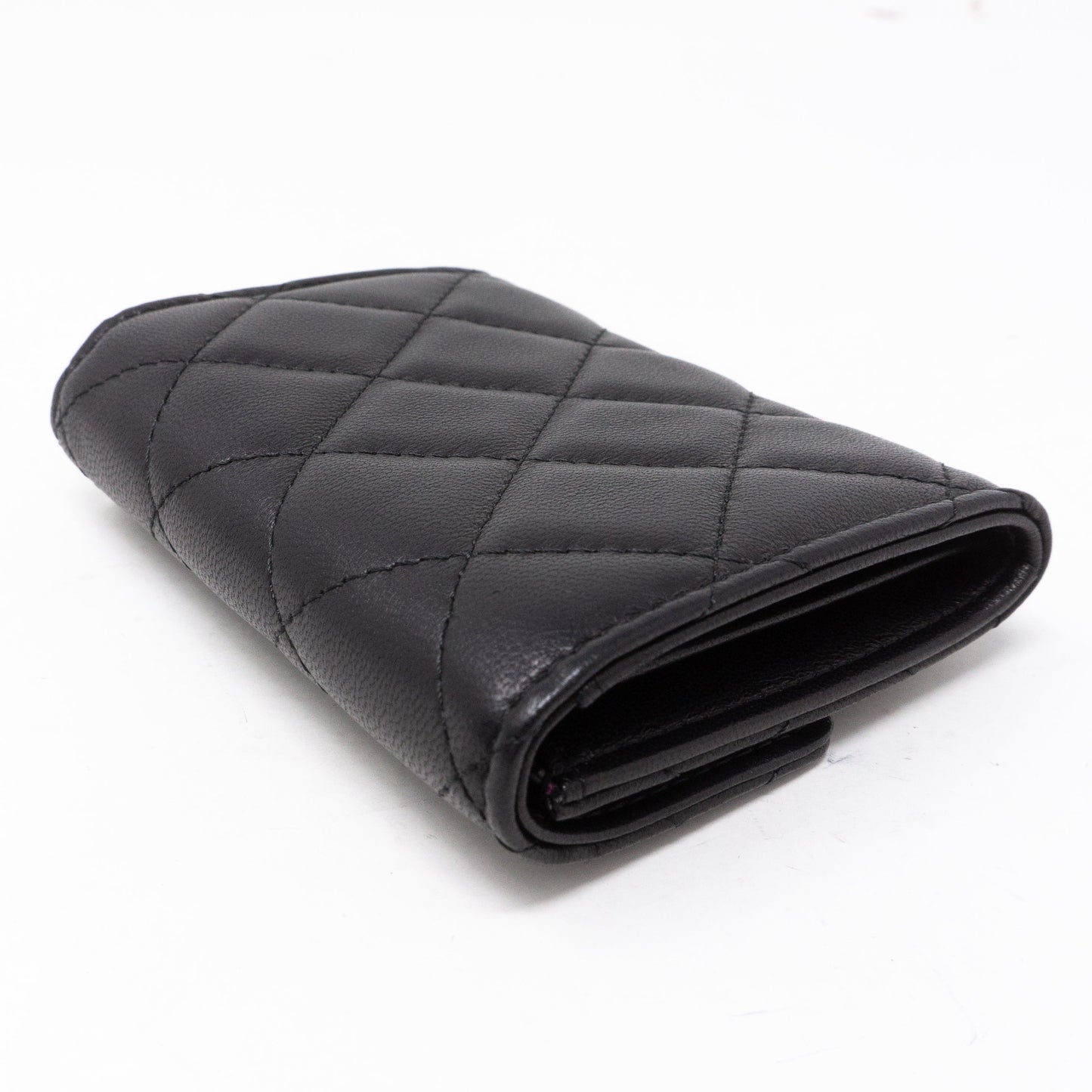 Classic Flap  Case Large Black Lambskin