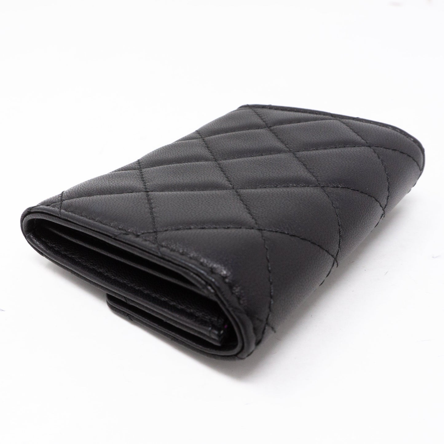 Classic Flap  Case Large Black Lambskin