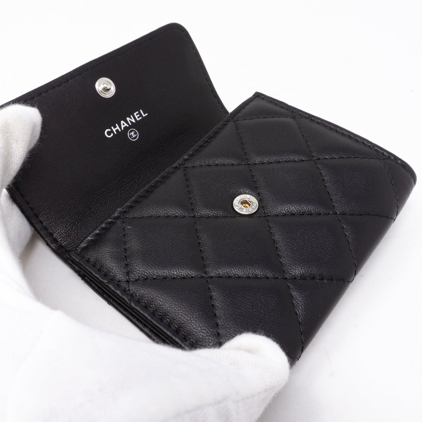 Classic Flap  Case Large Black Lambskin