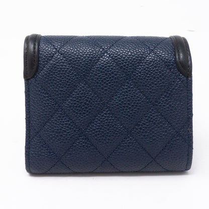 Compact Wallet CC Filigree Blue Caviar