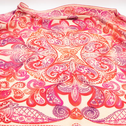 Louis-vuitton Lucky Paisley Silk Square Red