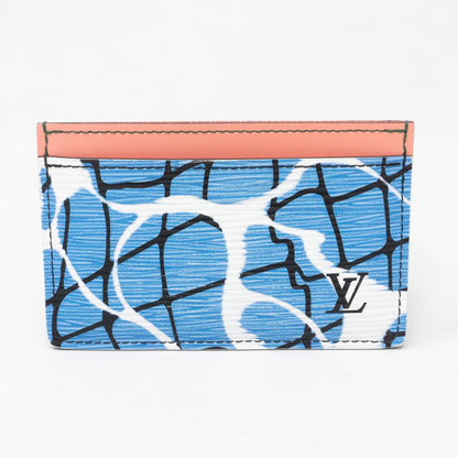 Louis-vuitton Card Holder Epi Leather Aqua Blue