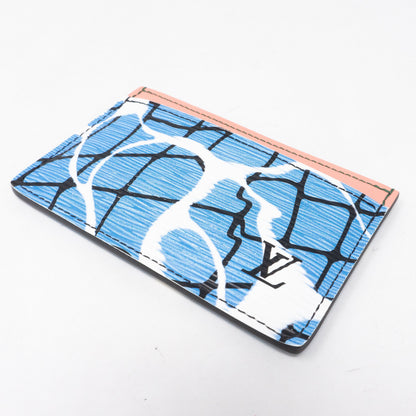 Louis-vuitton Card Holder Epi Leather Aqua Blue