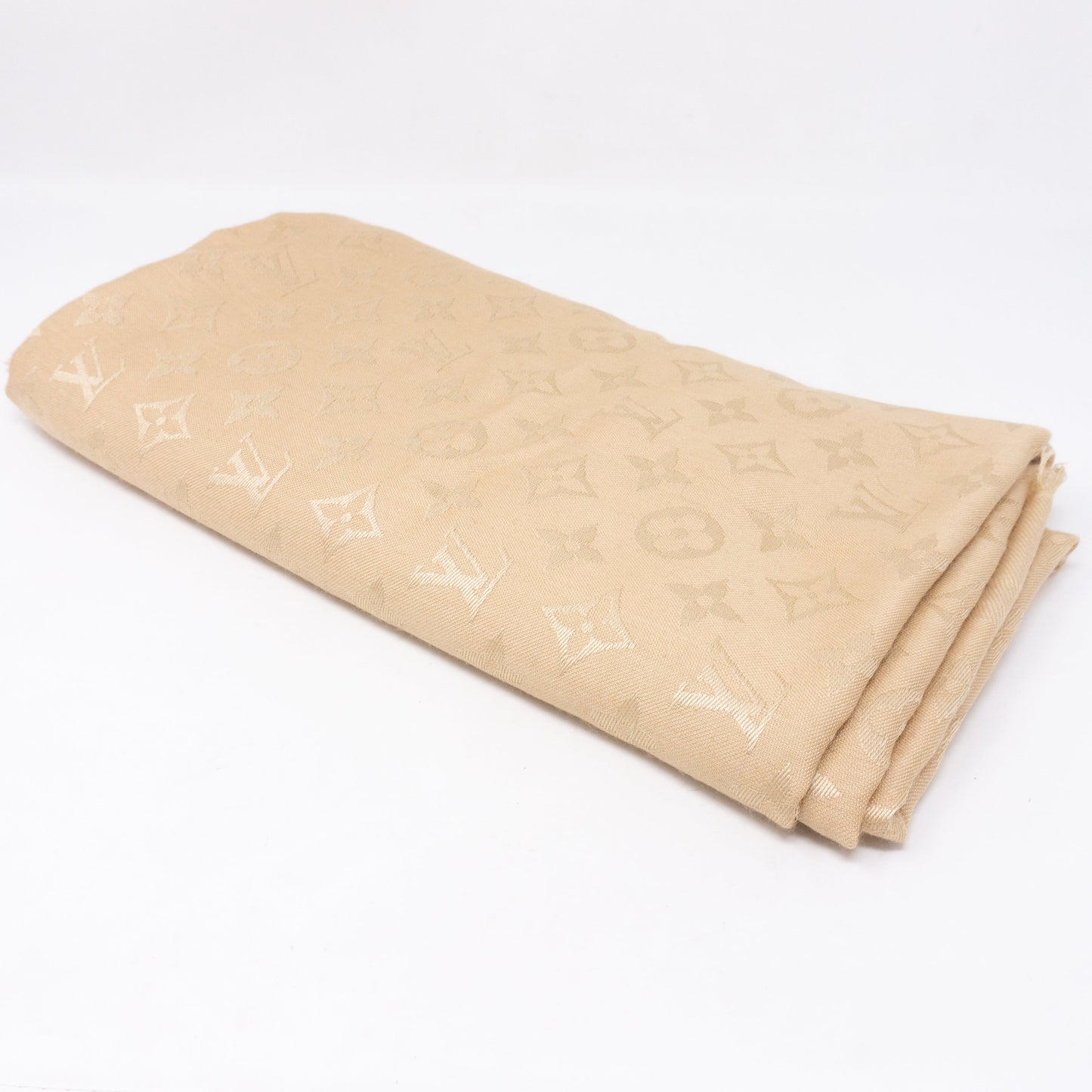 Louis-vuitton Monogram Denim Shawl Beige