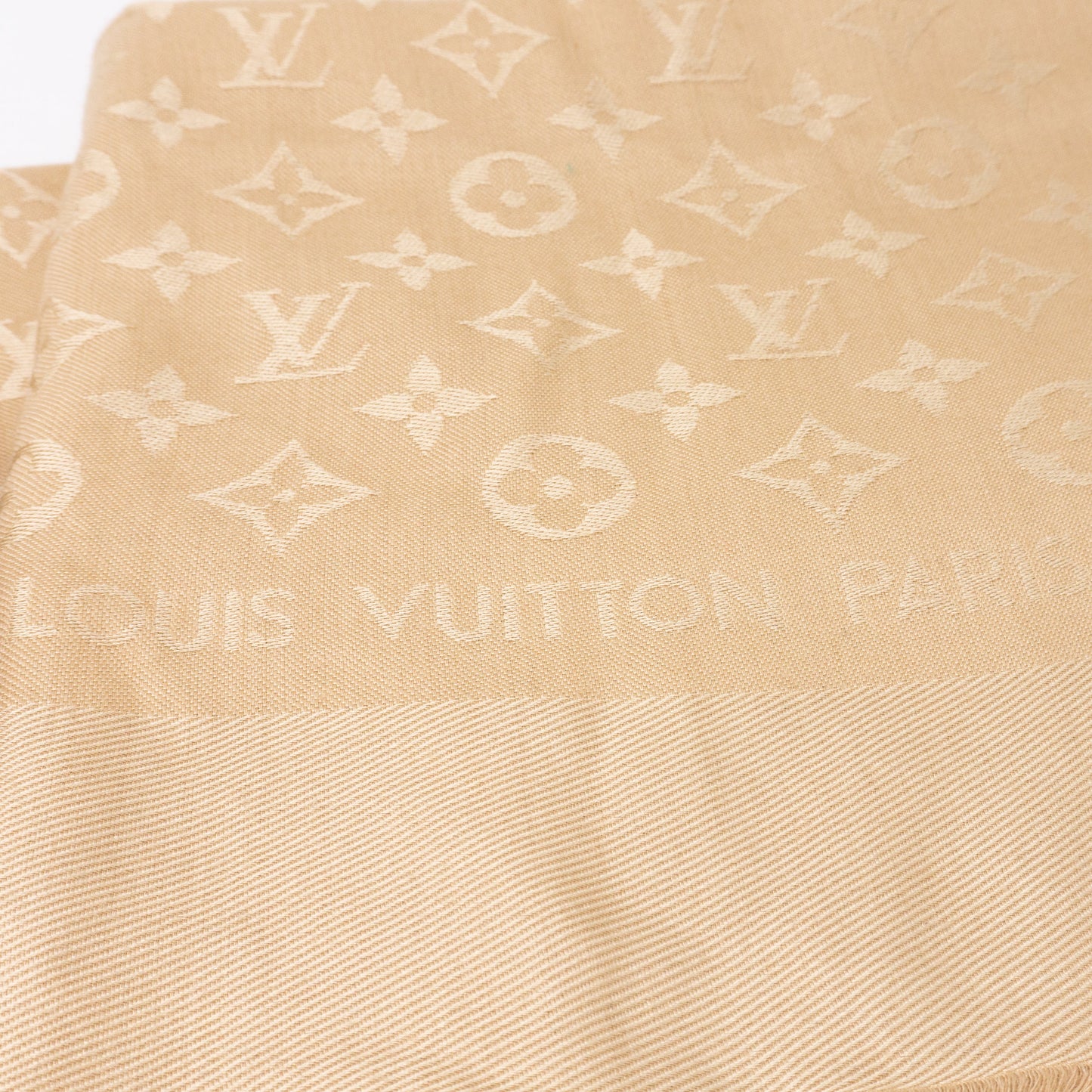 Louis-vuitton Monogram Denim Shawl Beige