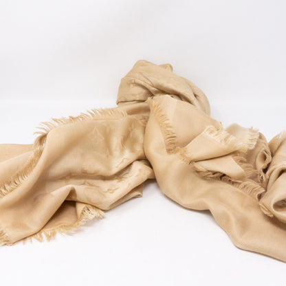 Louis-vuitton Monogram Denim Shawl Beige