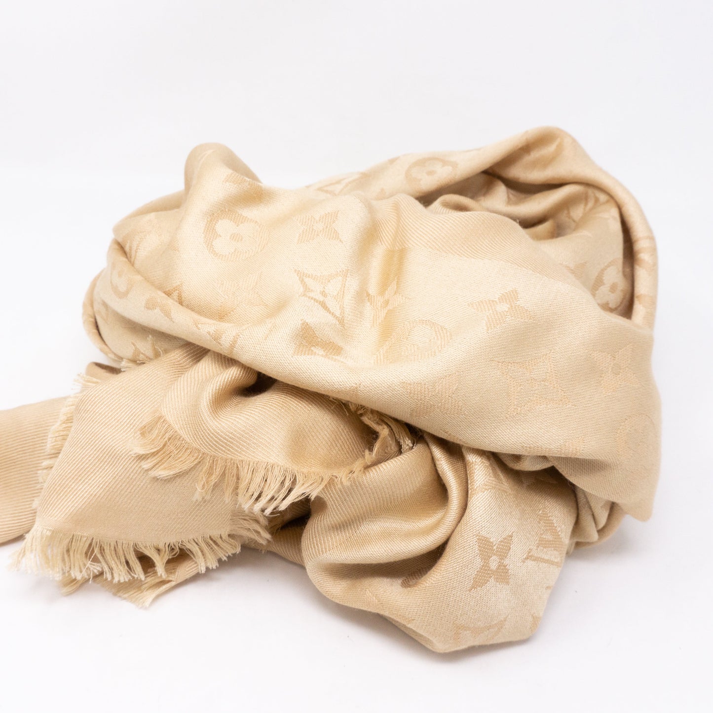 Louis-vuitton Monogram Denim Shawl Beige