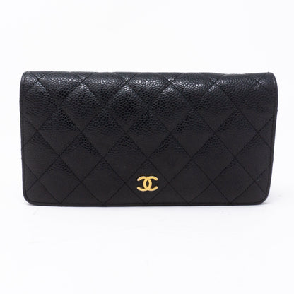 Classic Long Flap Wallet Black Caviar