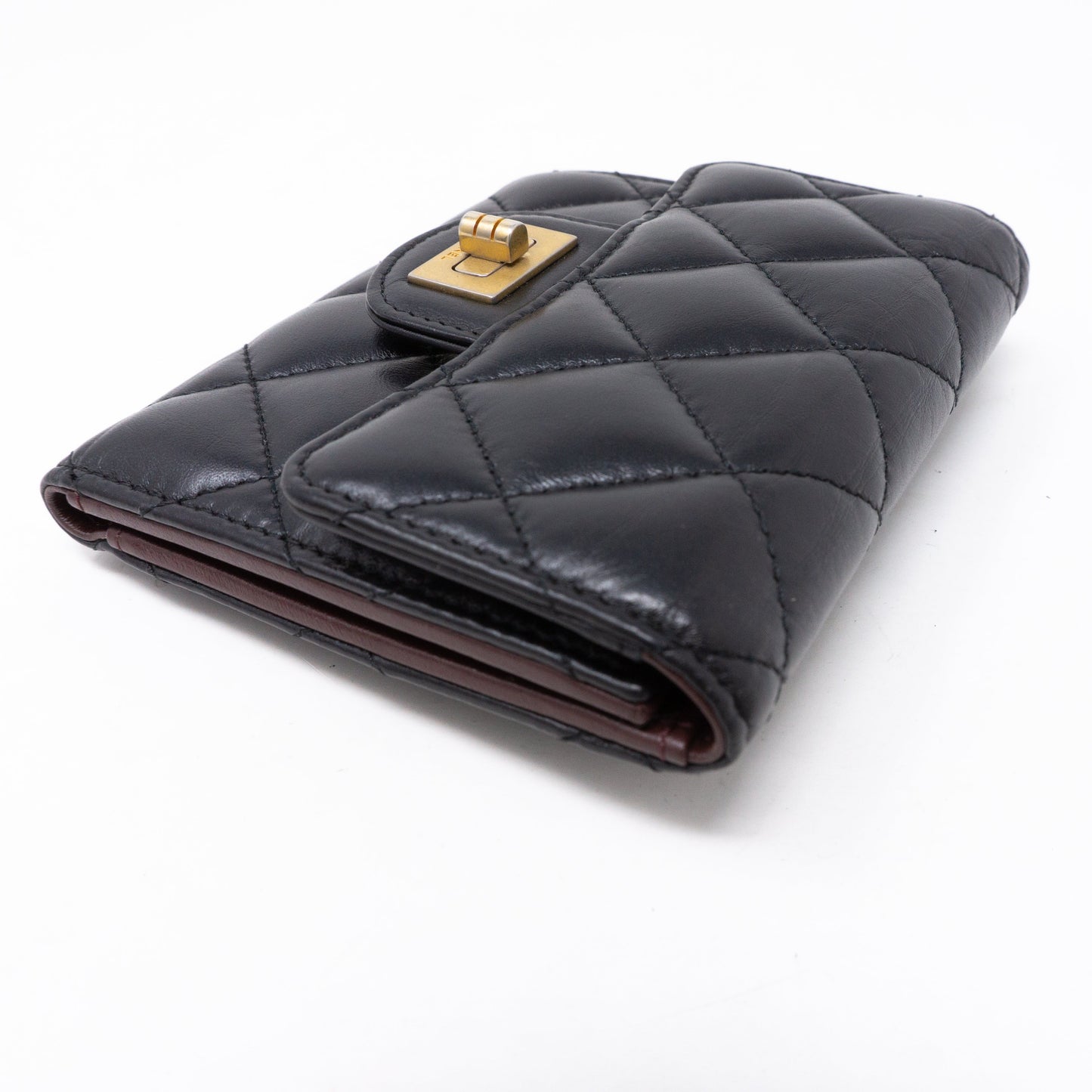 Small Classic Flap Wallet 2.55 Black Leather