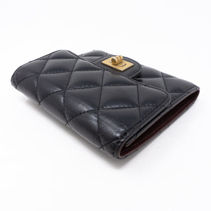 Small Classic Flap Wallet 2.55 Black Leather