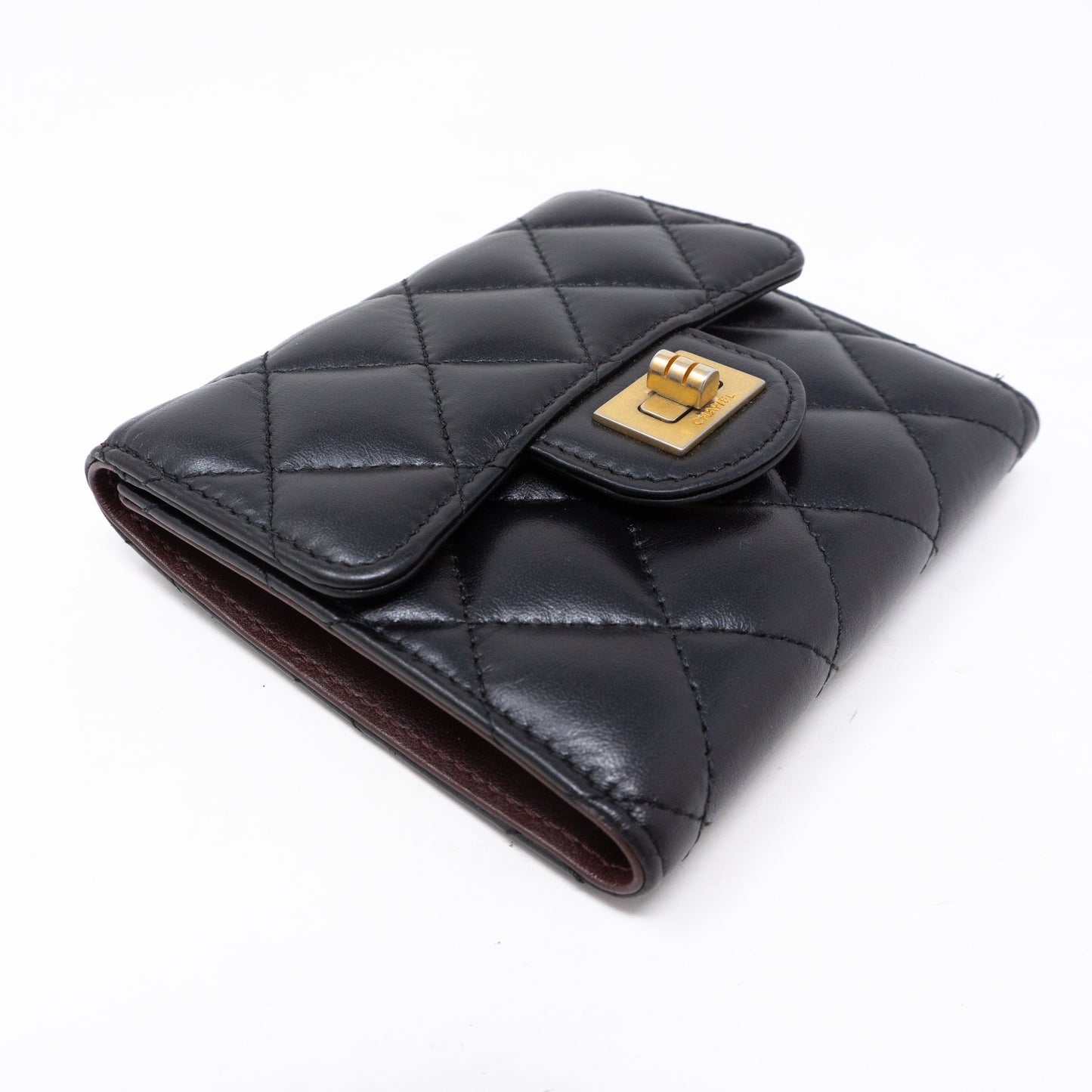 Small Classic Flap Wallet 2.55 Black Leather