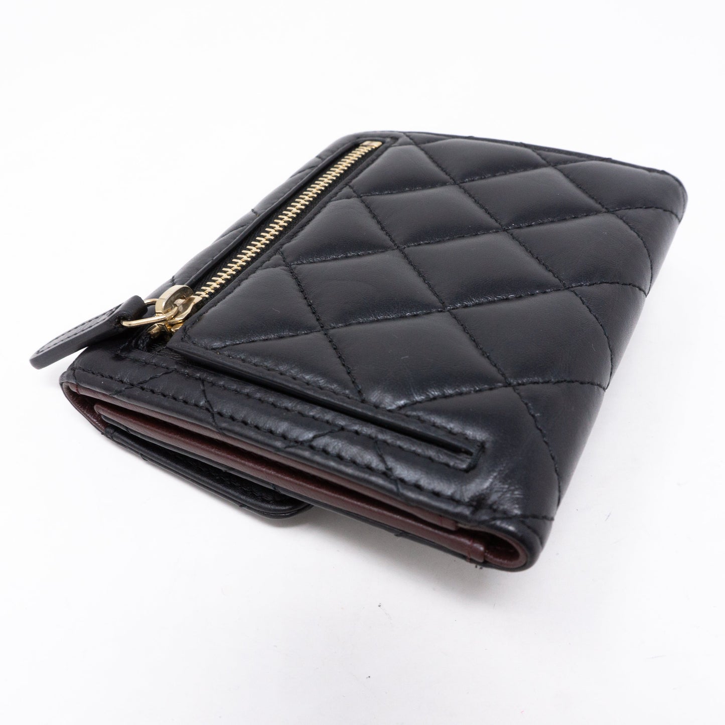 Small Classic Flap Wallet 2.55 Black Leather