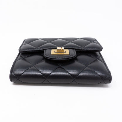 Small Classic Flap Wallet 2.55 Black Leather