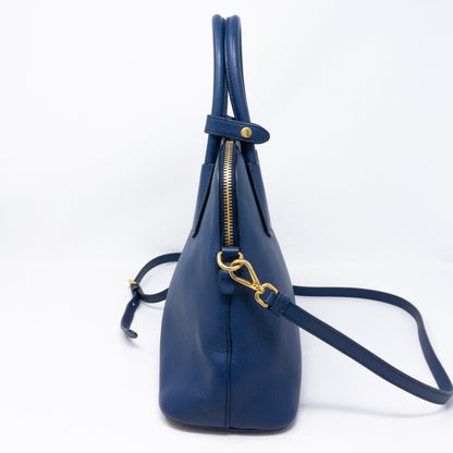 Small Crossbody Handbag Blue Saffiano Leather