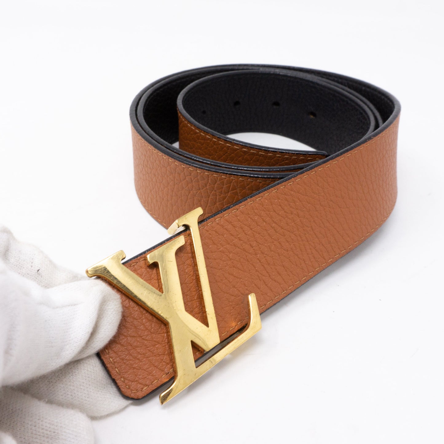 Louis-vuitton Initiales Belt Reversible 100 cm Cognac Black