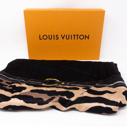 Louis-vuitton Monogram Shawl Leogram Black