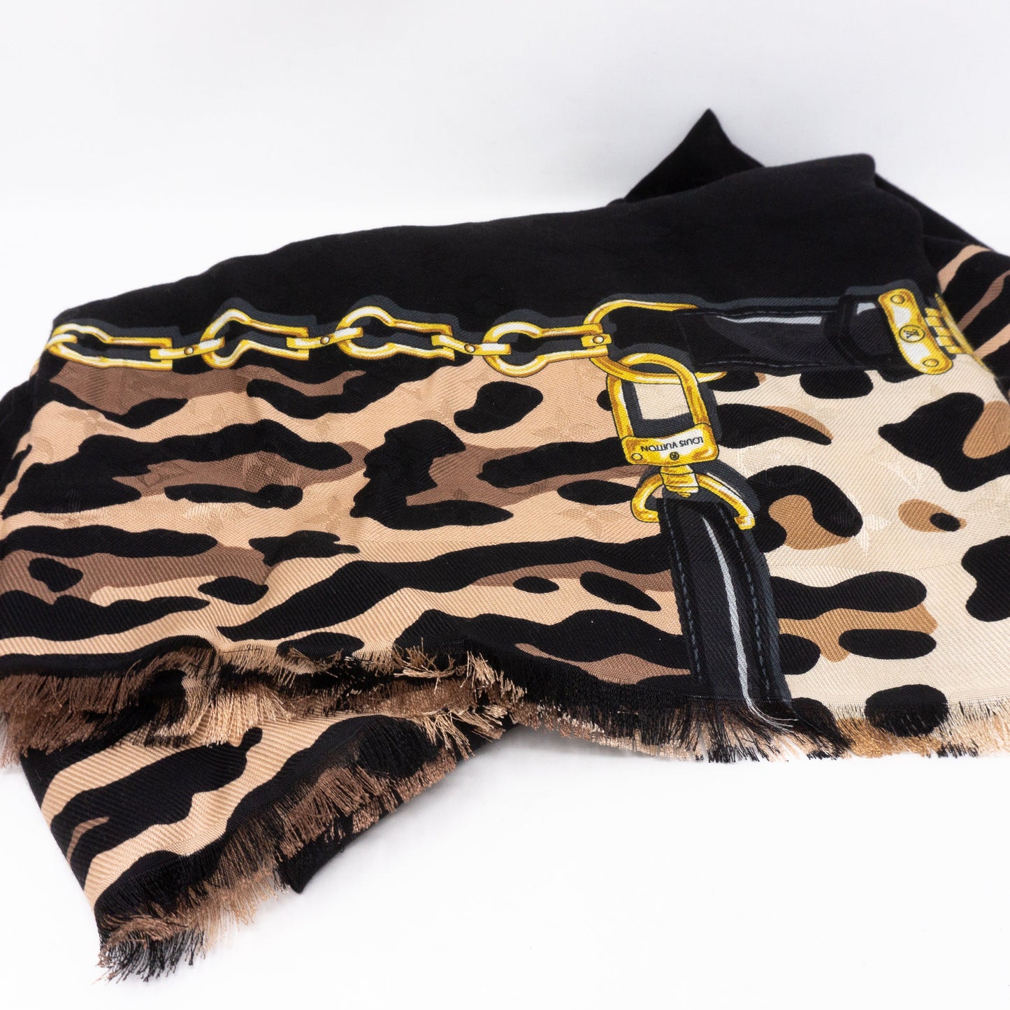 Louis-vuitton Monogram Shawl Leogram Black