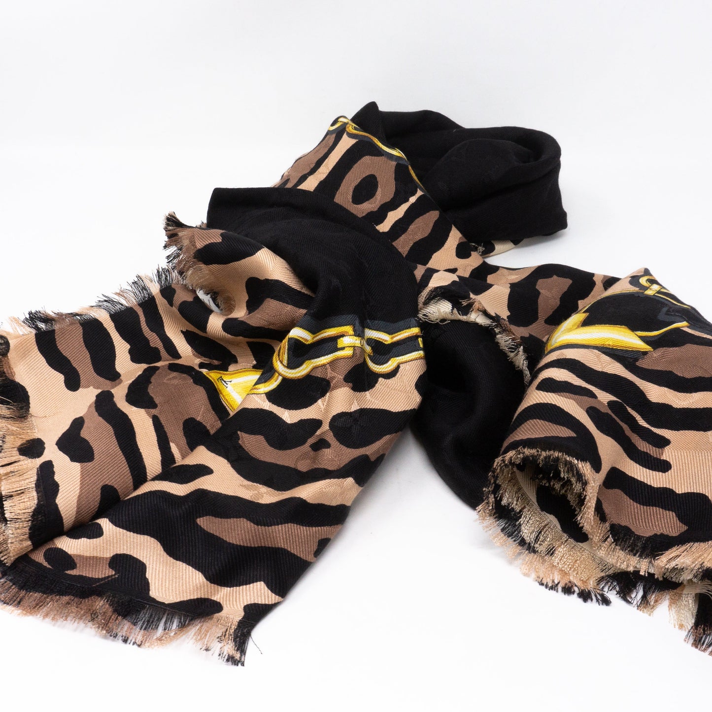 Louis-vuitton Monogram Shawl Leogram Black
